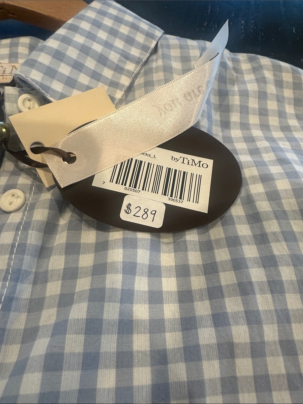 byTiMO Light Blue & White Gingham Button-Up Western Dress - Picture 9 of 16